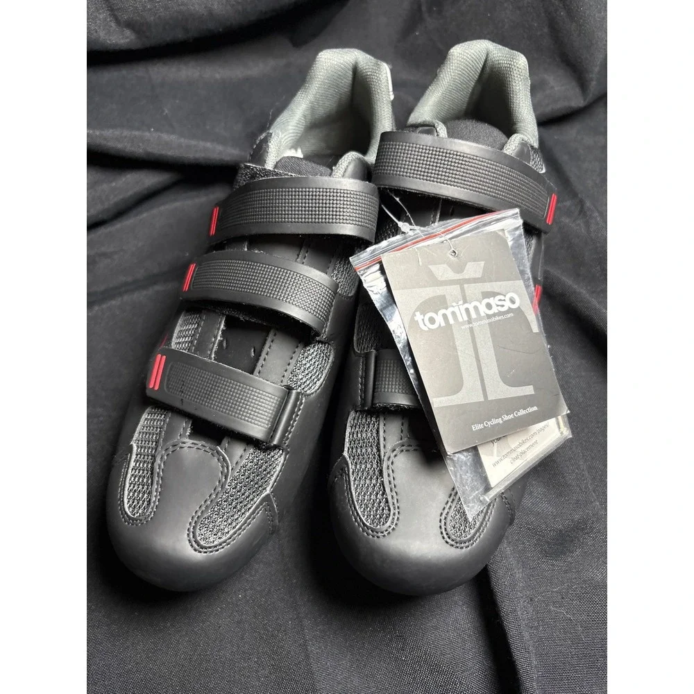 Tommaso Mens Cycling Shoes Black EU 45 US 11 SPD Cleats Road Spin Bike New